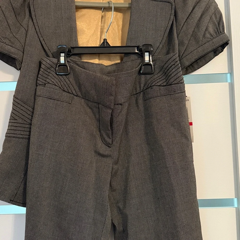 Nina Women's Charcoal Pantsuit - Picture 5 of 8